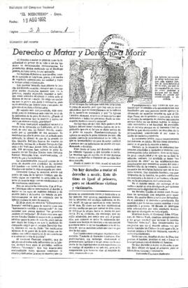 Derecho a matar y derecho a morir
