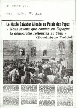 Le Musée Salvador Allende au Palais des Papes.