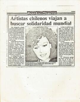 Artistas chilenos viajan a buscar solidaridad mundial.