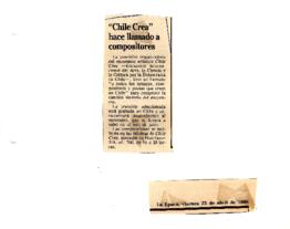 Chile Crea hace llamado a compositores.