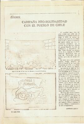 Campaña pro-solidaridad con el pueblo de Chile.