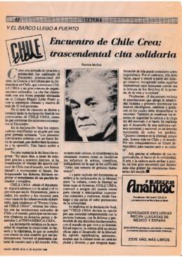Encuentro de Chile Crea; trascendental cita solidaria.