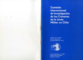 Comisión Internacional de Investigación de los Crímenes de la Junta Militar en Chile. Reunión en ...