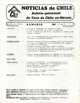 Noticias de Chile. N° 232 Año VI. Del 26 de octubre al 10 de noviembre de 1989