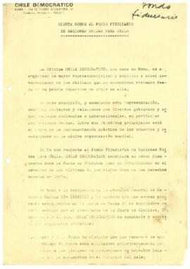 Minuta sobre el fondo Fiduciario de Naciones Unidas para Chile
