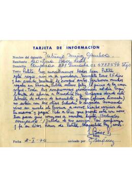 Tarjeta de información de la Cruz Roja