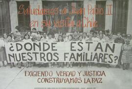 Saludos a Juan Pablo II en su visita a Chile