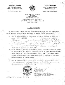 El que suscribe, Oñdrich Heselman, representante regional del Alto Comisionado de las Naciones Unidas...