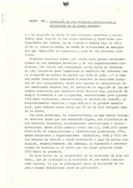 Parte IV.- Violación de los derechos individuales y colectivos en el orden laboral