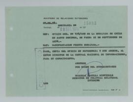 [Memorandum N° 15083 - Ministerio de Relaciones Exteriores ]