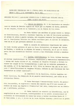 Documento presentado por la Central Única de Trabajadores Chile
