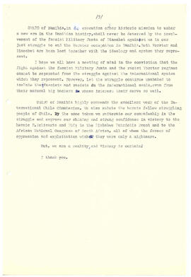An intervention of the South West Africa People's Organization (SWAPO) of Namibia. (4)