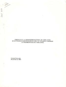 Ponencia de la Agrupación Nacional de Familiares de Detenidos Desaparecidos de Chile