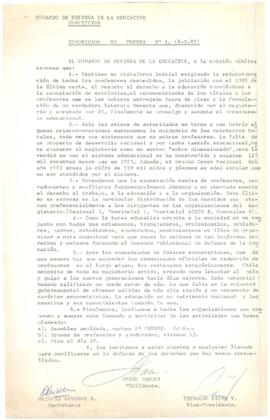 Comunicado de Prensa N° 1 (6-2-87)