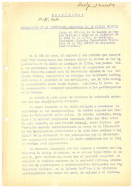 Declaración de la secretaria ejecutiva de la Unidad Popular