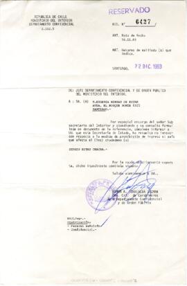 Res. N°6427 Mat. Retorno de exiliado(s) que indica