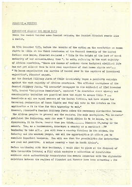 Pinochet-Vorster. Conspiracy against the human race (1)