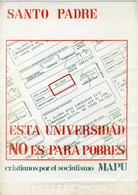 Santo padre esta universidad no es para pobres