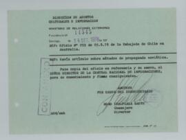 [Memorandum N°14545 - Ministerio de Relaciones Exteriores - Dirección de Dirección de Asuntos Cul...