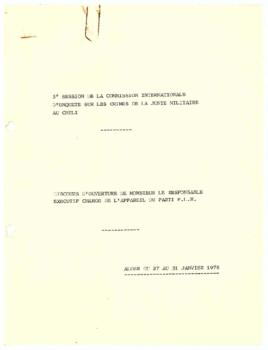 Discours d'ouberture de monsier le responsable executif charge de l'appareil du parti F.L.N.