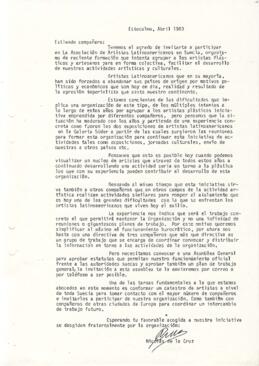 Carta Estocolmo, Abril 1983