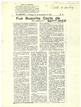 Fue suscrita carta de Santiago