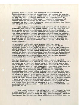 Memorandum on Americas Watch trip to chile: March 24-28 1987 (9)