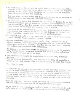 Descripción de hechos que muestran vulneración del derecho a la libertad de información y expresi...