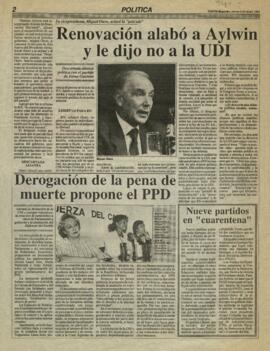 Derogación de la pena de muerte propone el PPD