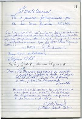 Cuaderno de Condolencias
