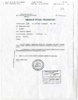 Mensaje oficial transmitido