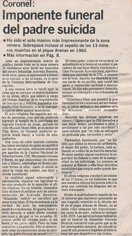 Coronel: Imponente funeral del padre suicida.