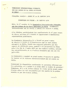 Communique de Presse - 30 Janvier 1978 (1)