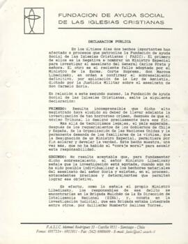 Declaración pública FASIC