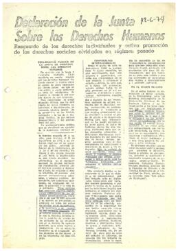 Declaración de la junta sobre los derechos humanos