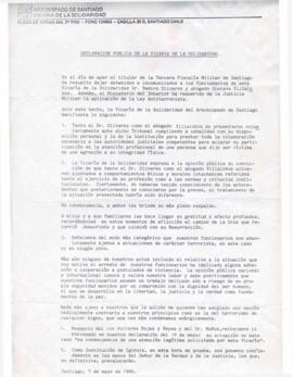Declaración Pública de la Vicaría de la Solidaridad