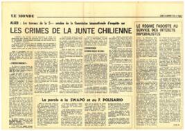 Les crimes de la Junte Chilienne
