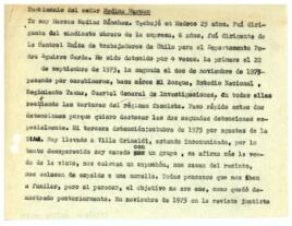 Testimonio del señor Medina Marcos