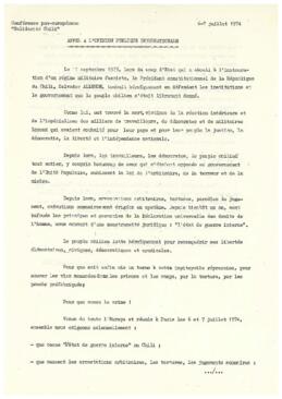 Appel a l' opinion publique international