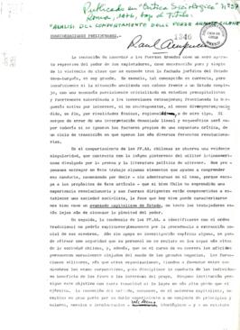 Análisis del comportamiento de las Fuerzas Armadas chilenas
