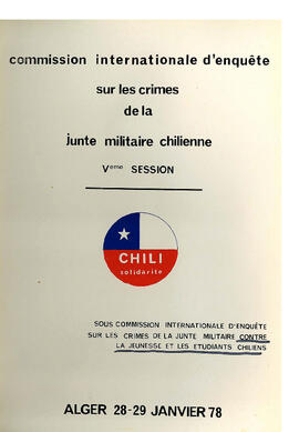 Comisión Internacional Investigadora de los Crímenes de la Junta Militar en Chile. Quinta sesión....