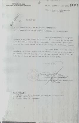 RREE (DIBILAT) Oficio Reservado Nº 1624