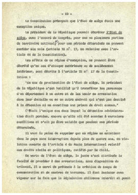 Le regime de terreur au Chile et la disparation des déteneus politiques. (13)