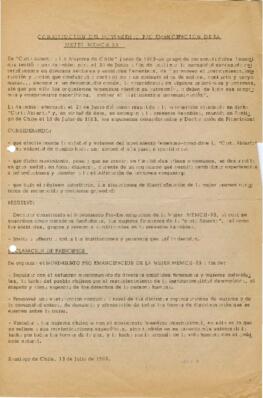 Constitución del Movimiento pro emancipación de la Mujer MEMCH
