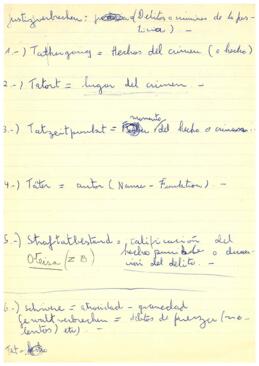 Manuscrito contiene un vocabulario en alemán con los conceptos en español.