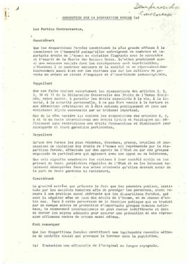 Convention Sur La Disparition Forcée
