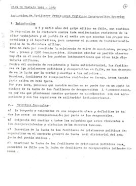 Plan de trabajo 1981-1982