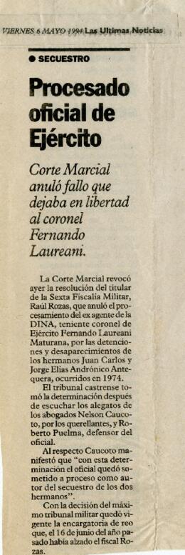 Procesado oficial de Ejército