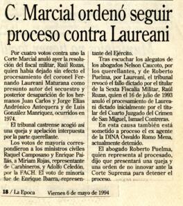C. Marcial ordenó seguir proceso contra Laureani