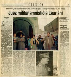 Juez militar amnistió a Laureani